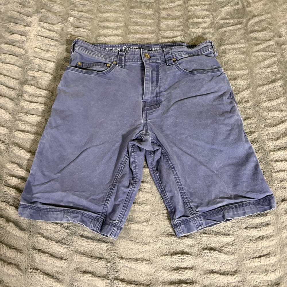 Prana Mens 32x11 Blue Canvas Utility Hiking Shorts Zion Bronson Style AT019